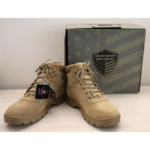 Skechers Tactical 200056 Men's Sz 13 Camel/Tan Work Wascana-Millit WP Work Boots - Picture 1 of 14